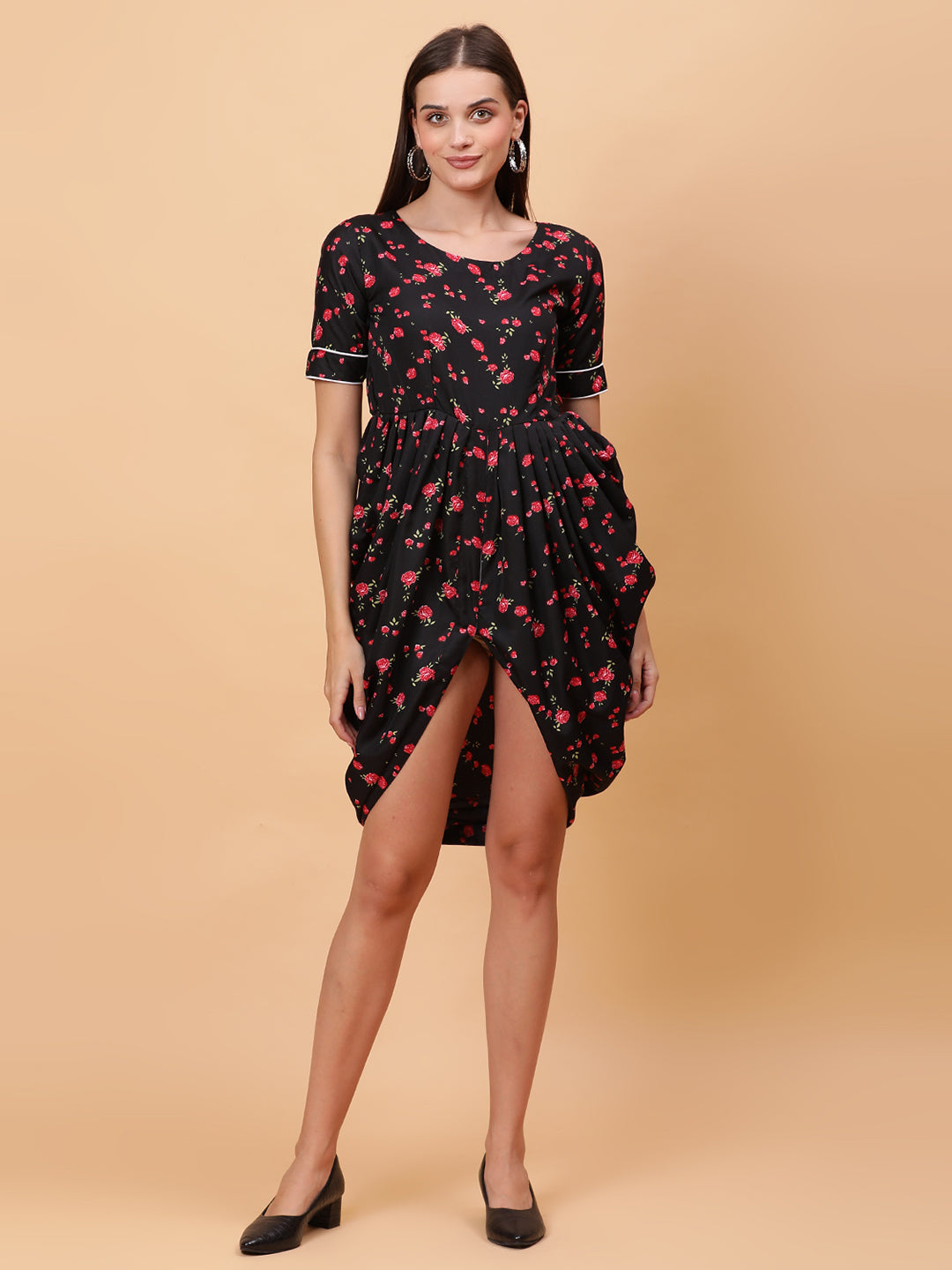 Women Red Printed Dress
