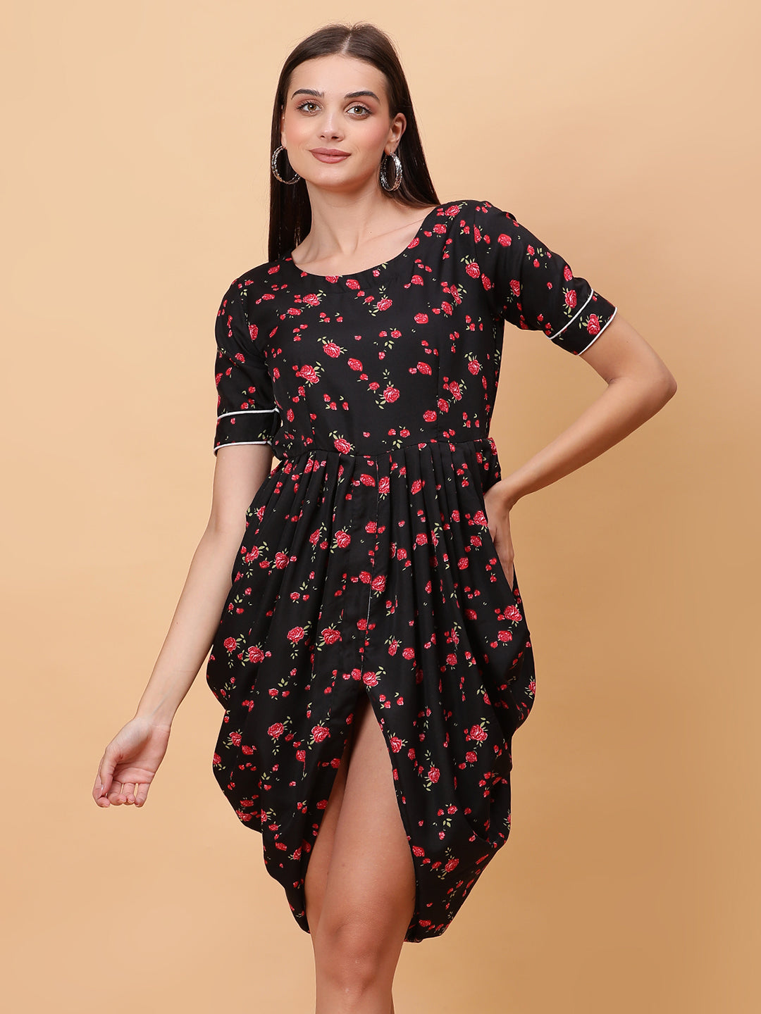 Women Red Printed Dress