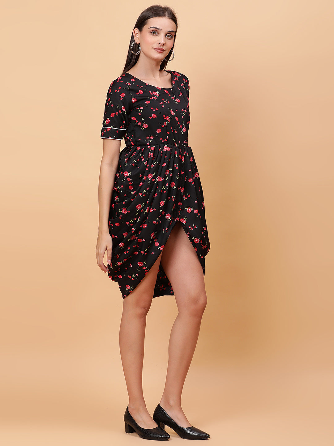 Women Red Printed Dress