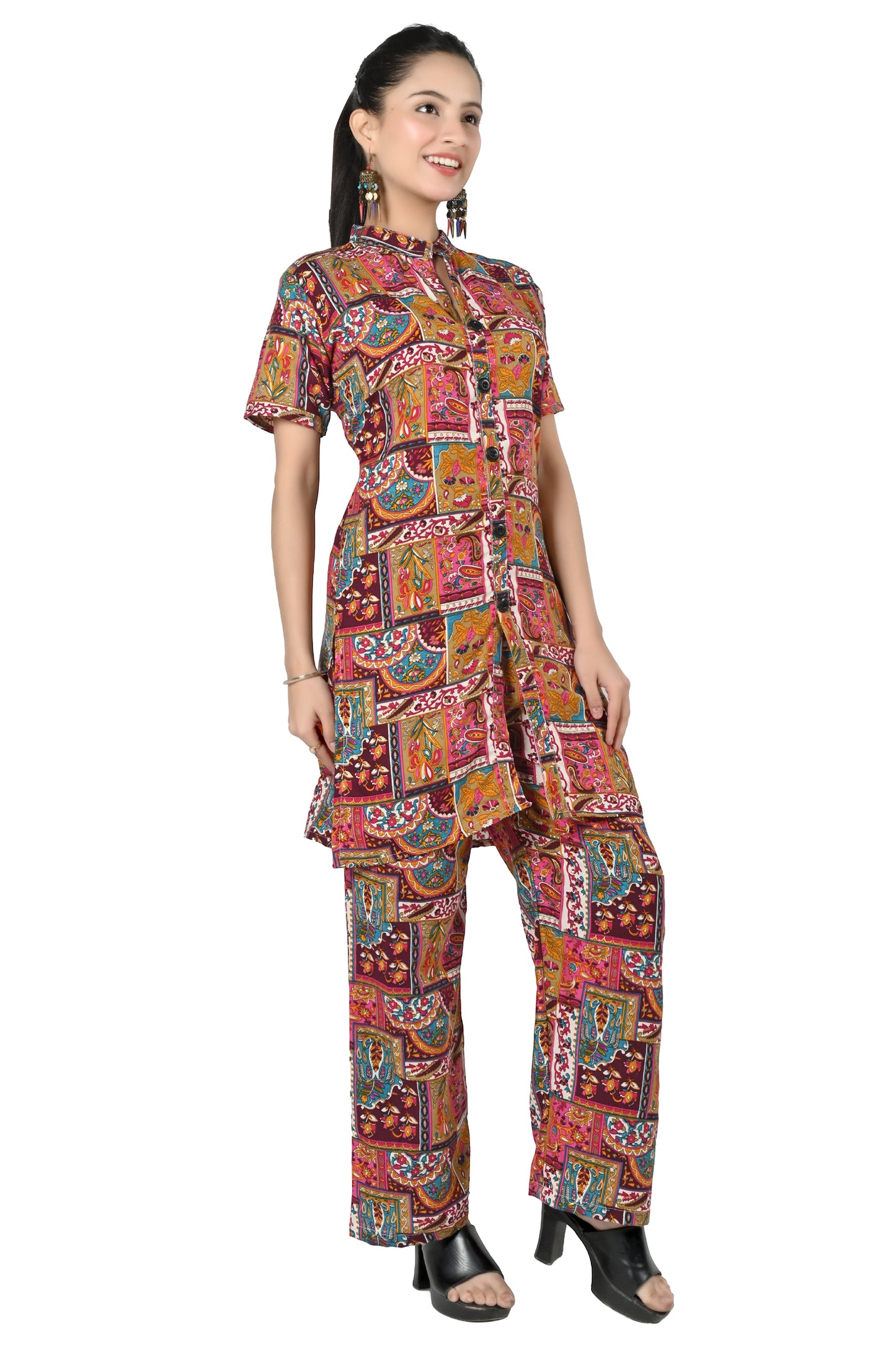Women Printed Mandarin Co-Ords