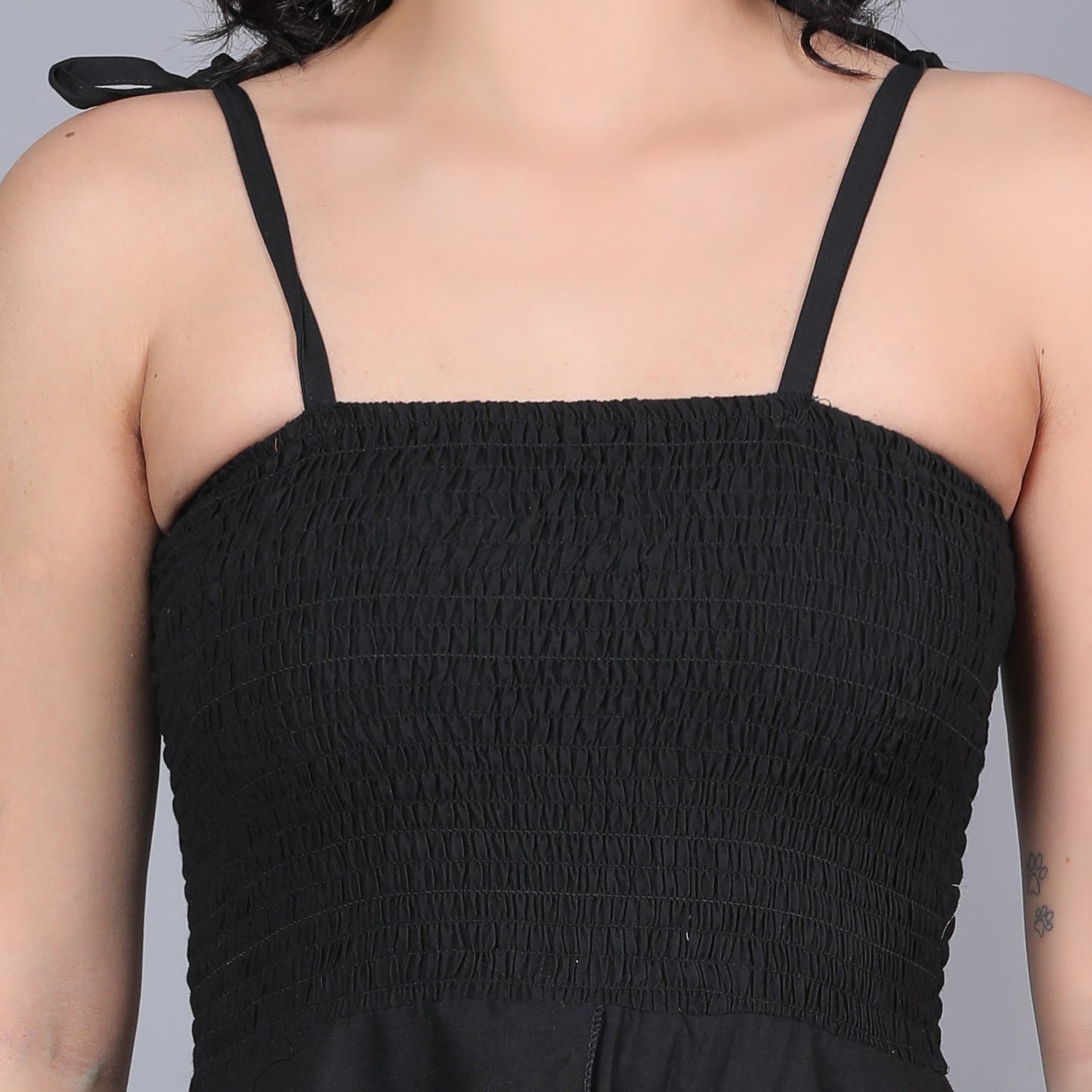 Women Black Solid Flared Dress