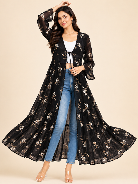 Women Longline Georgette Shrug