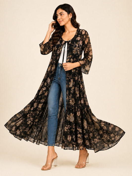 Women Longline Georgette Shrug