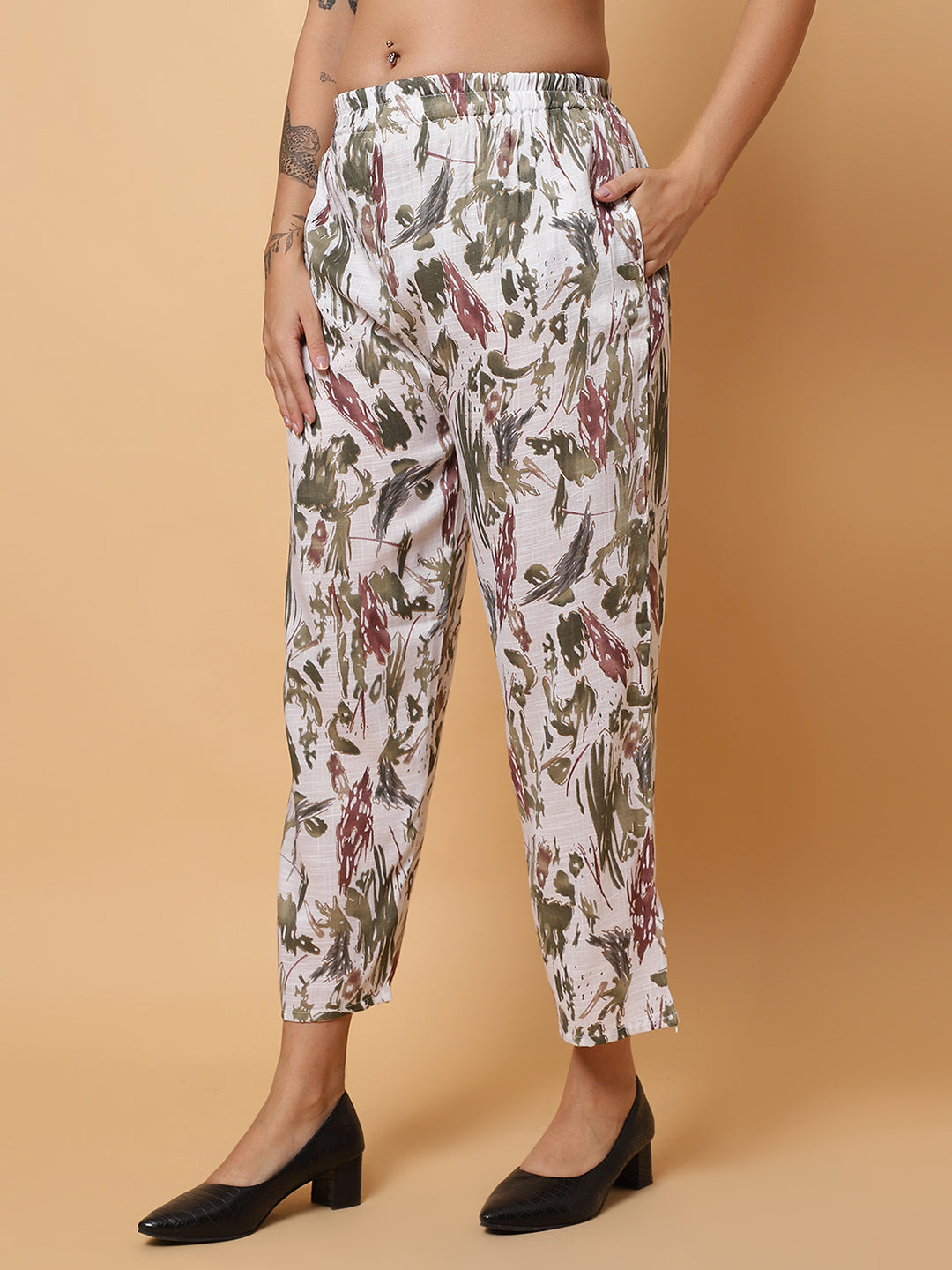 Women Abstract Printed Shirt Style Co-Ords