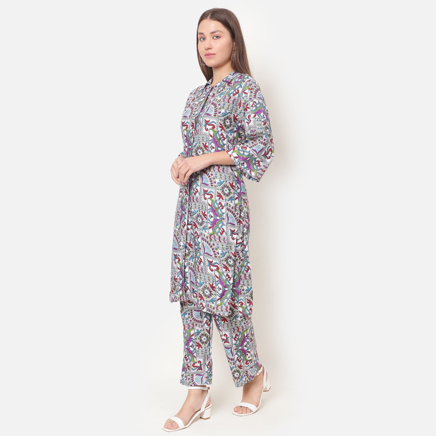 Women Printed Shirt Collar Co-Ords