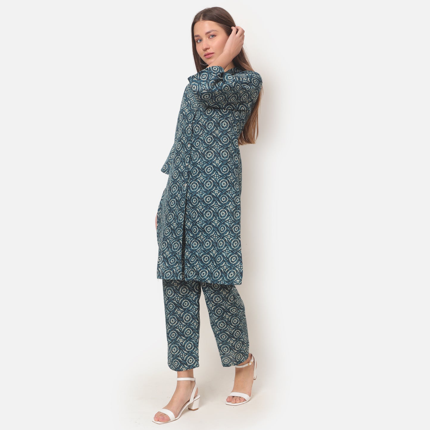 Women Printed Shirt Collar Co-Ords