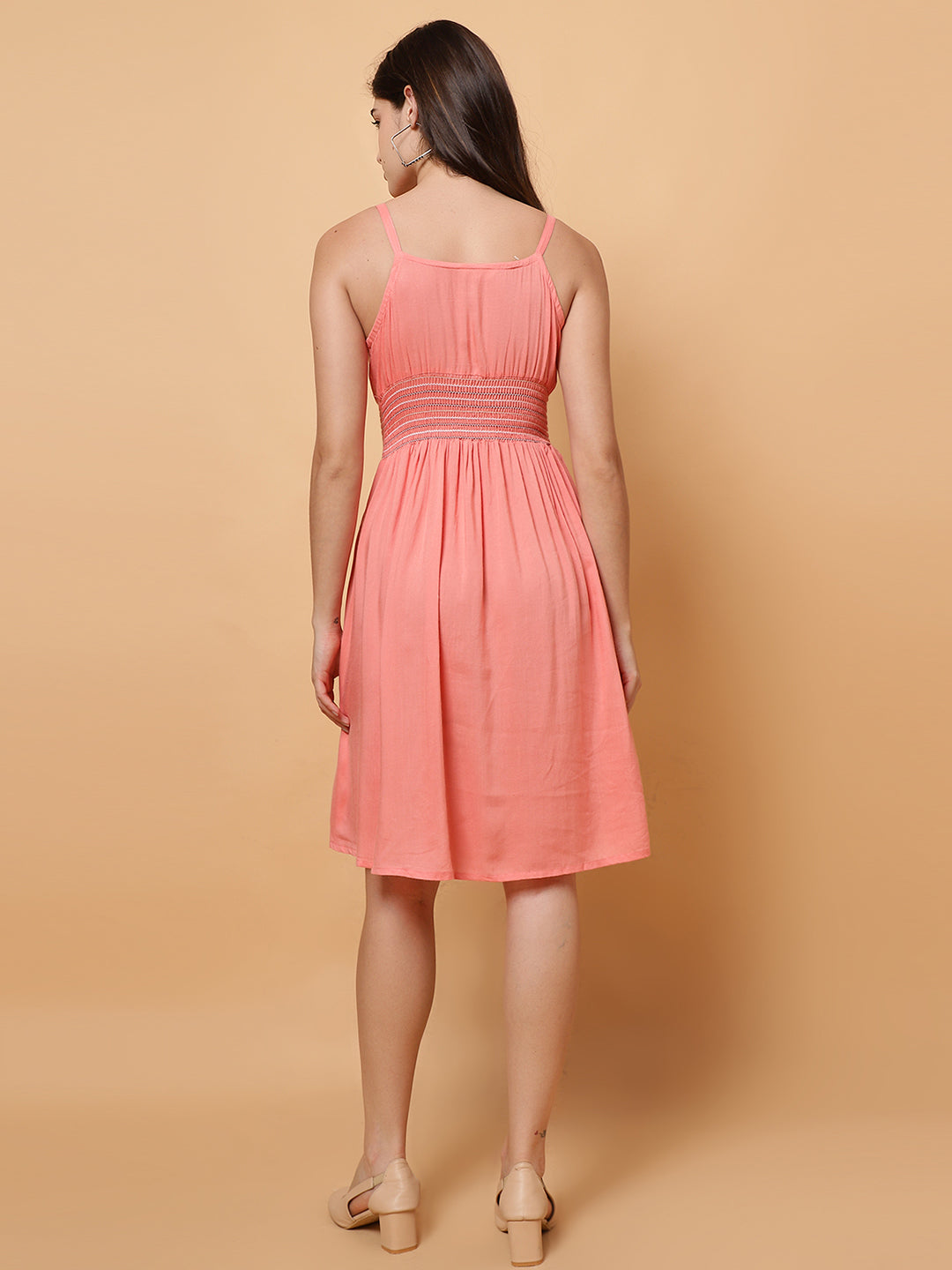 Women Solid Pink Dress