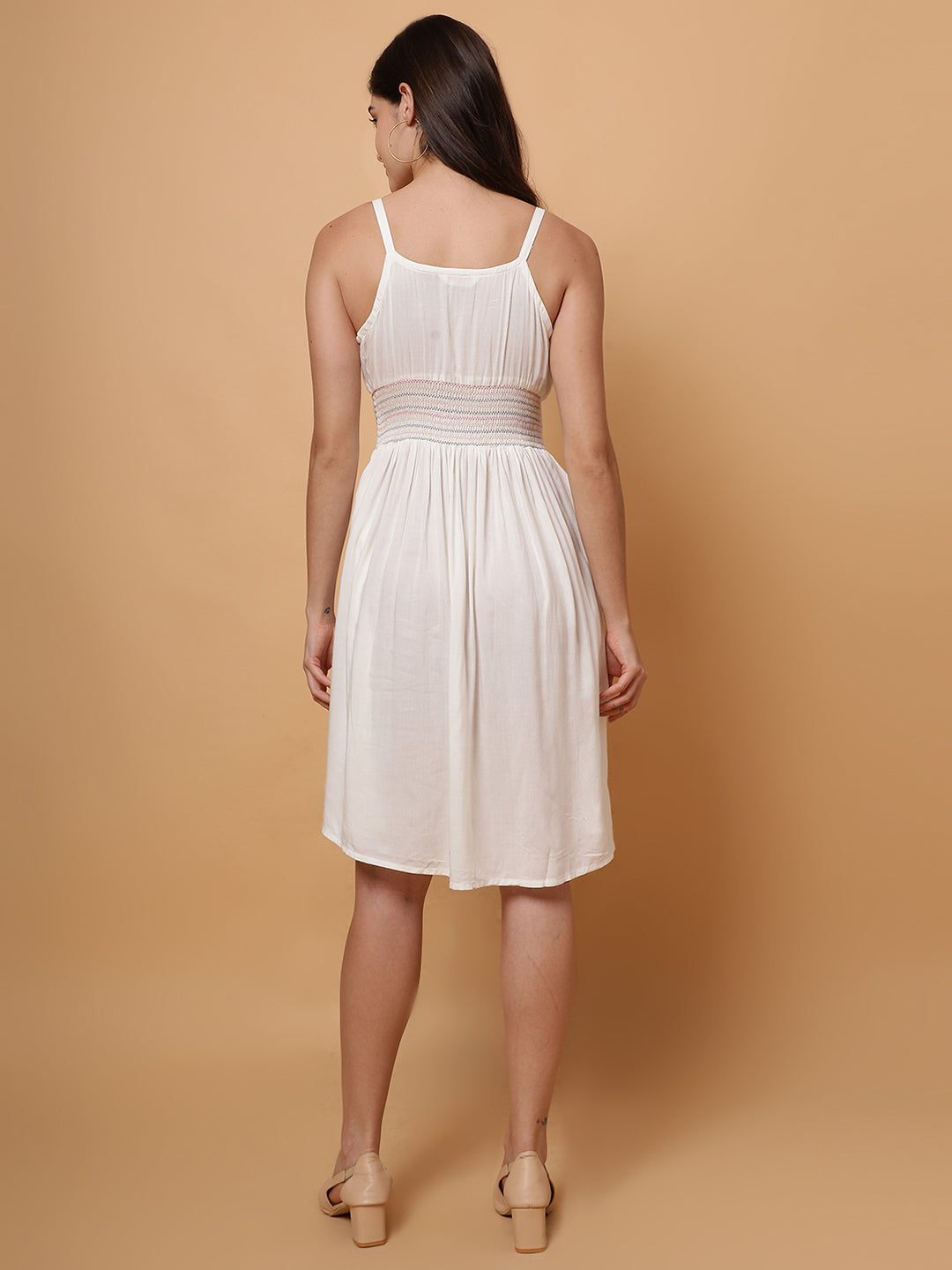 Women Solid White Dress