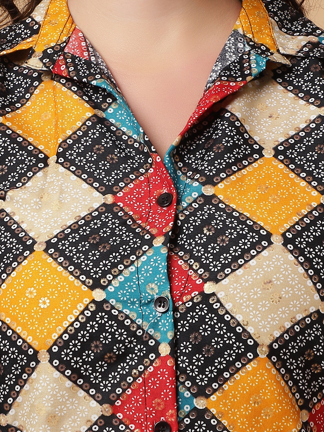 Women Black Printed Shirt Co-Ords.