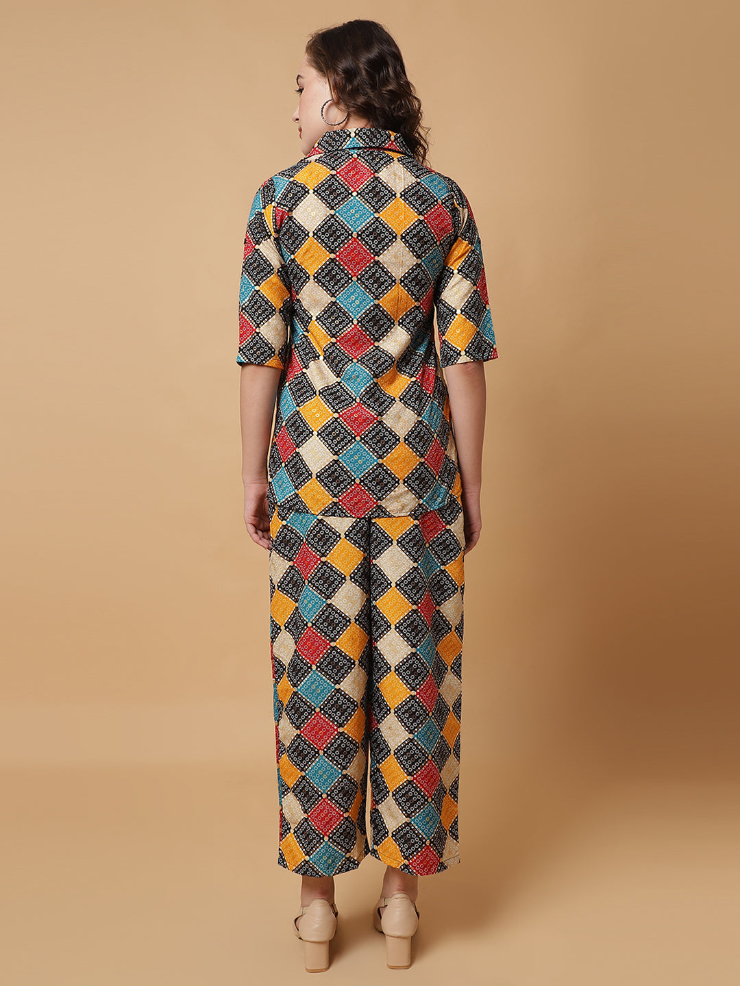 Women Black Printed Shirt Co-Ords.