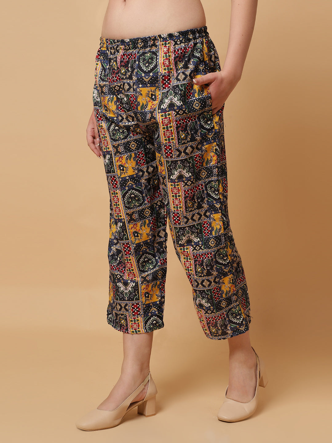 Women Navy Blue Printed Shirt Co-Ords.