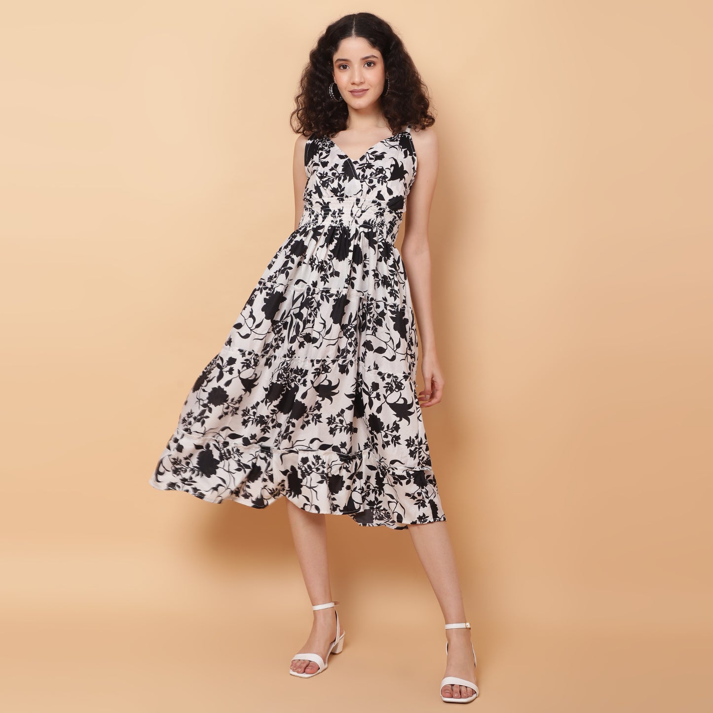 Floral Printed Fit & Flared Dress