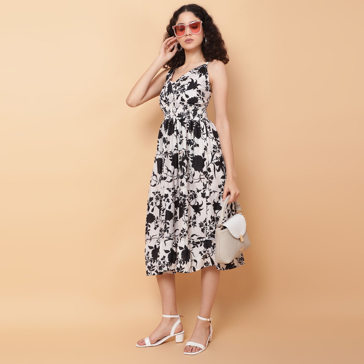 Floral Printed Fit & Flared Dress