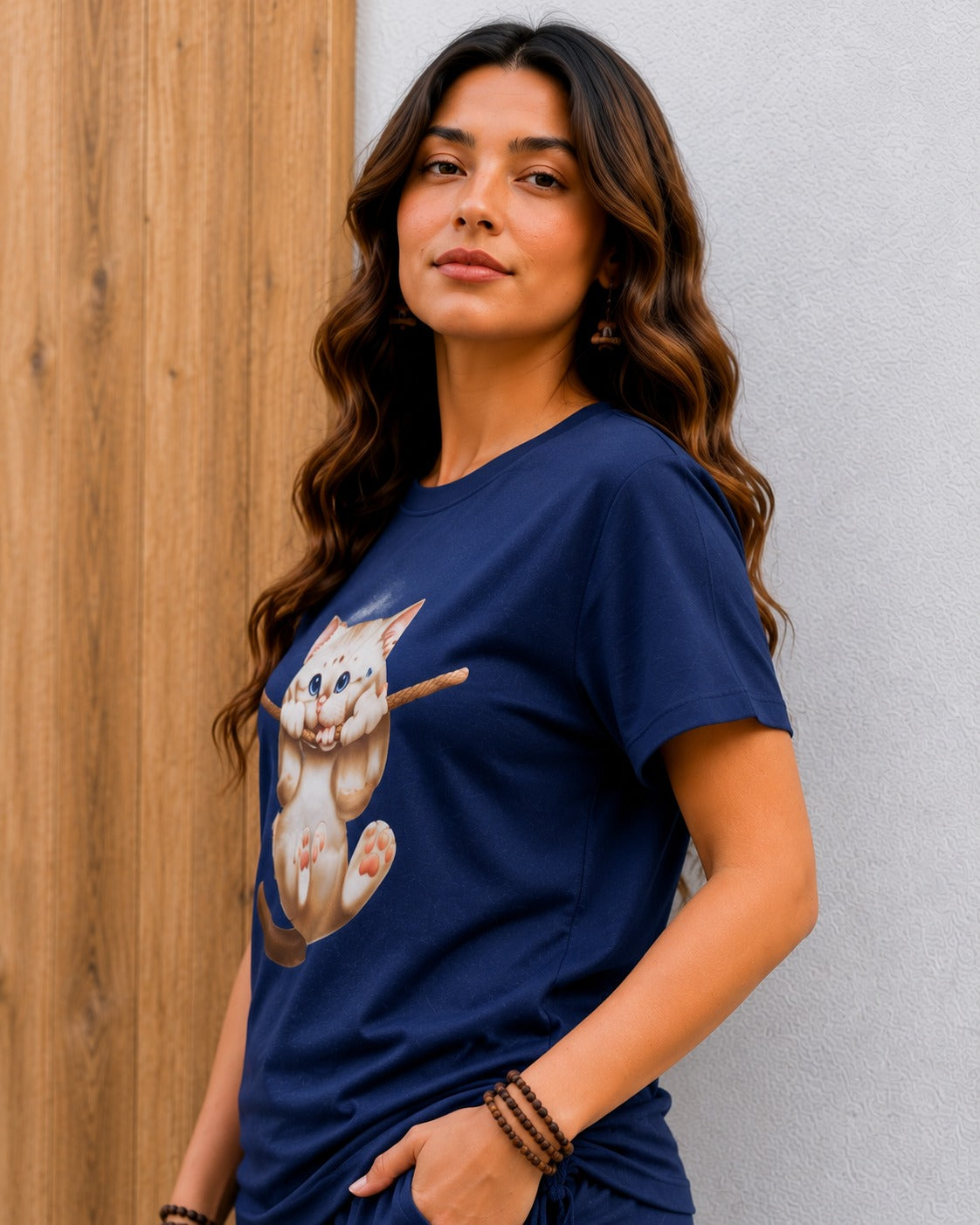 Women Solid Cat Patch Top and short Co-Ords Set