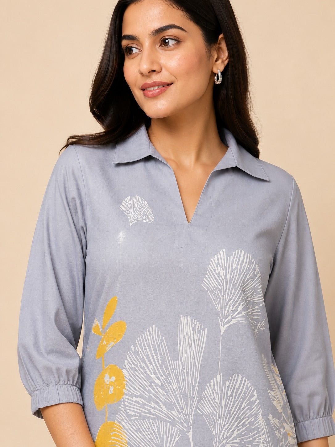 Women Shirt collared Top and pant Co-Ords