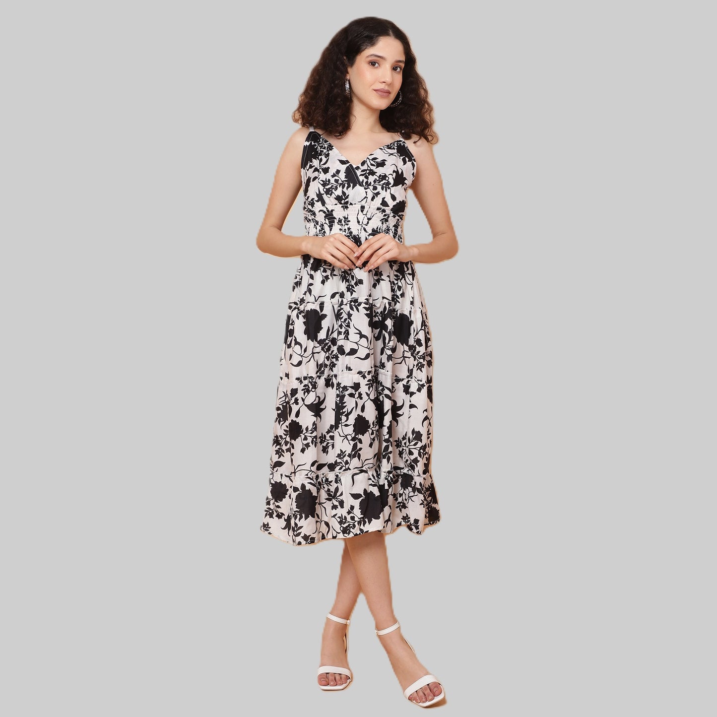 Floral Printed Fit & Flared Dress