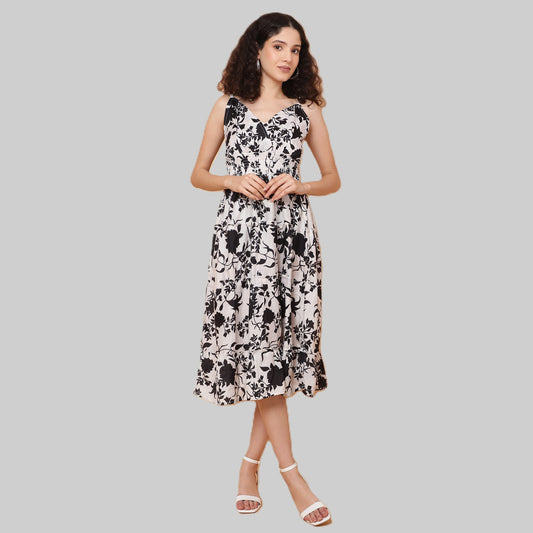 Floral Printed Fit & Flared Dress