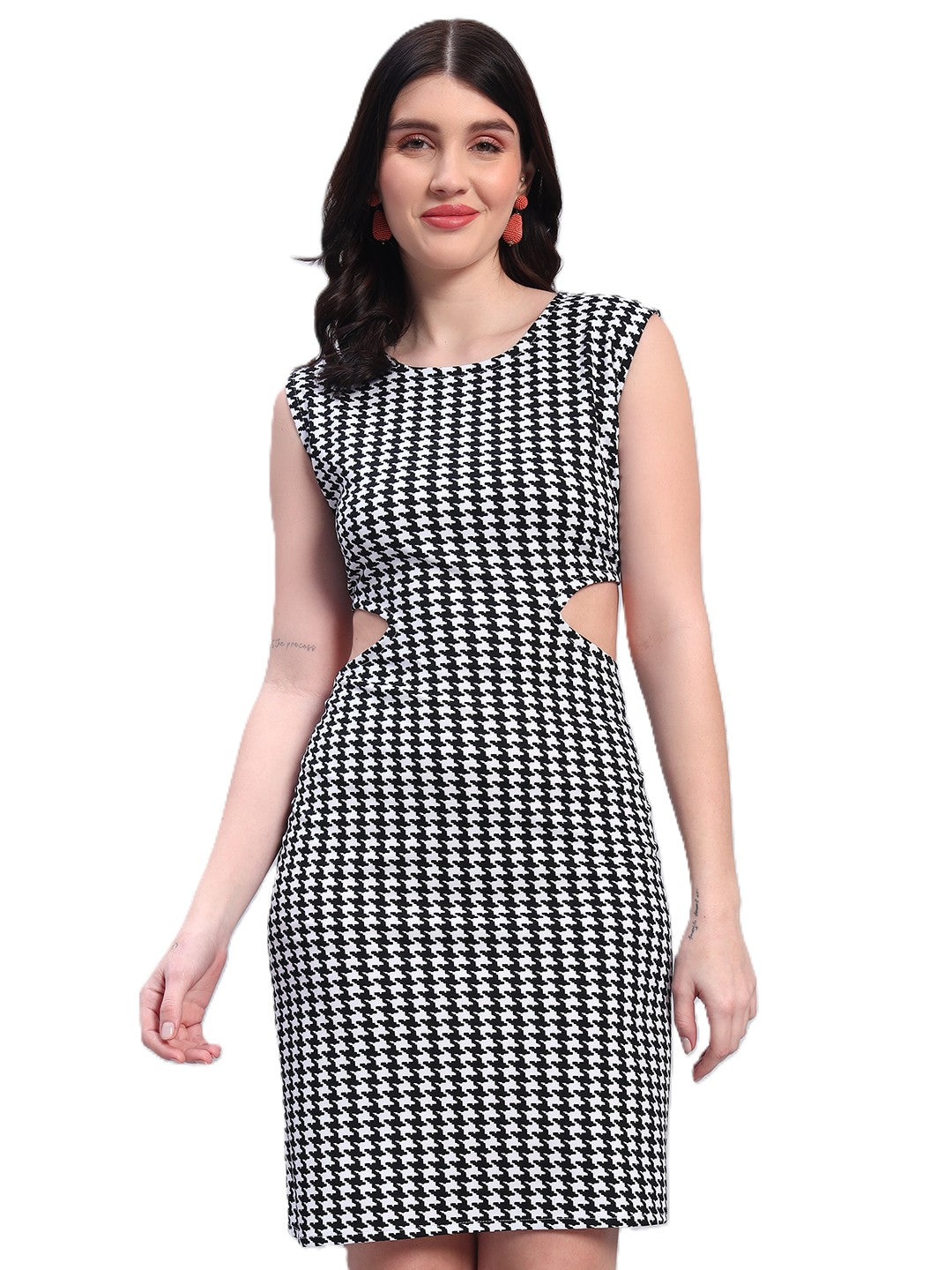 Women Striped Black fited Dress